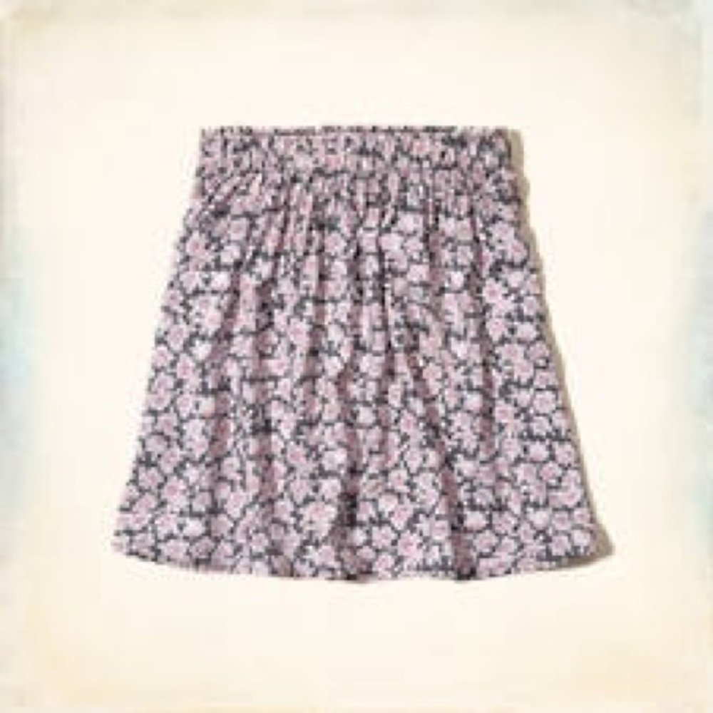 Hollister Floral High Waisted Circle Skirt